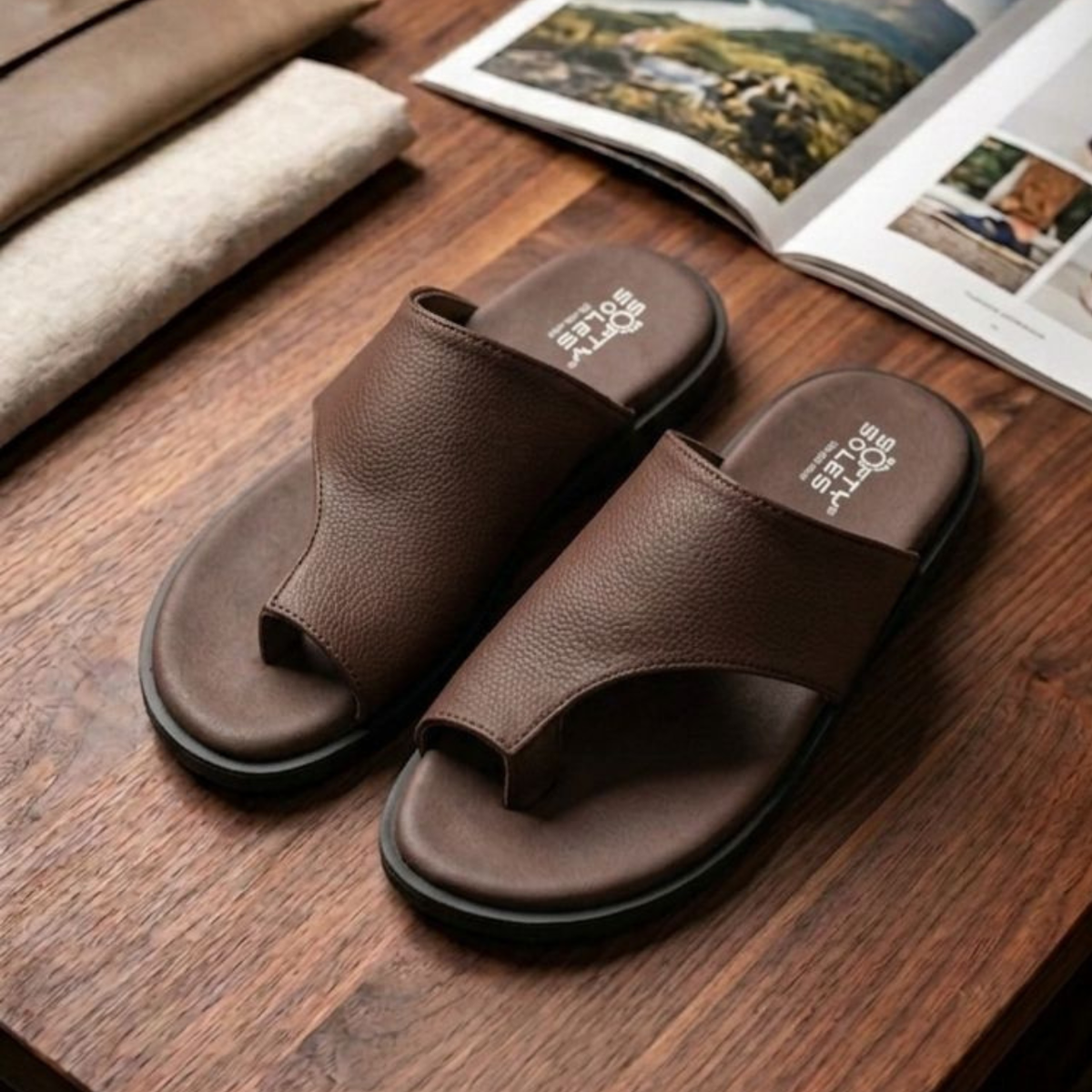 orthopedic toe-loop slide sandals